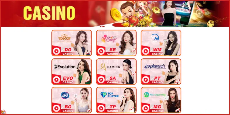 Casino đa dạng các sảnh